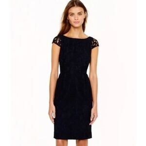 J. Crew Elsa Dress in Leavers Lace Black A6005 Size 4